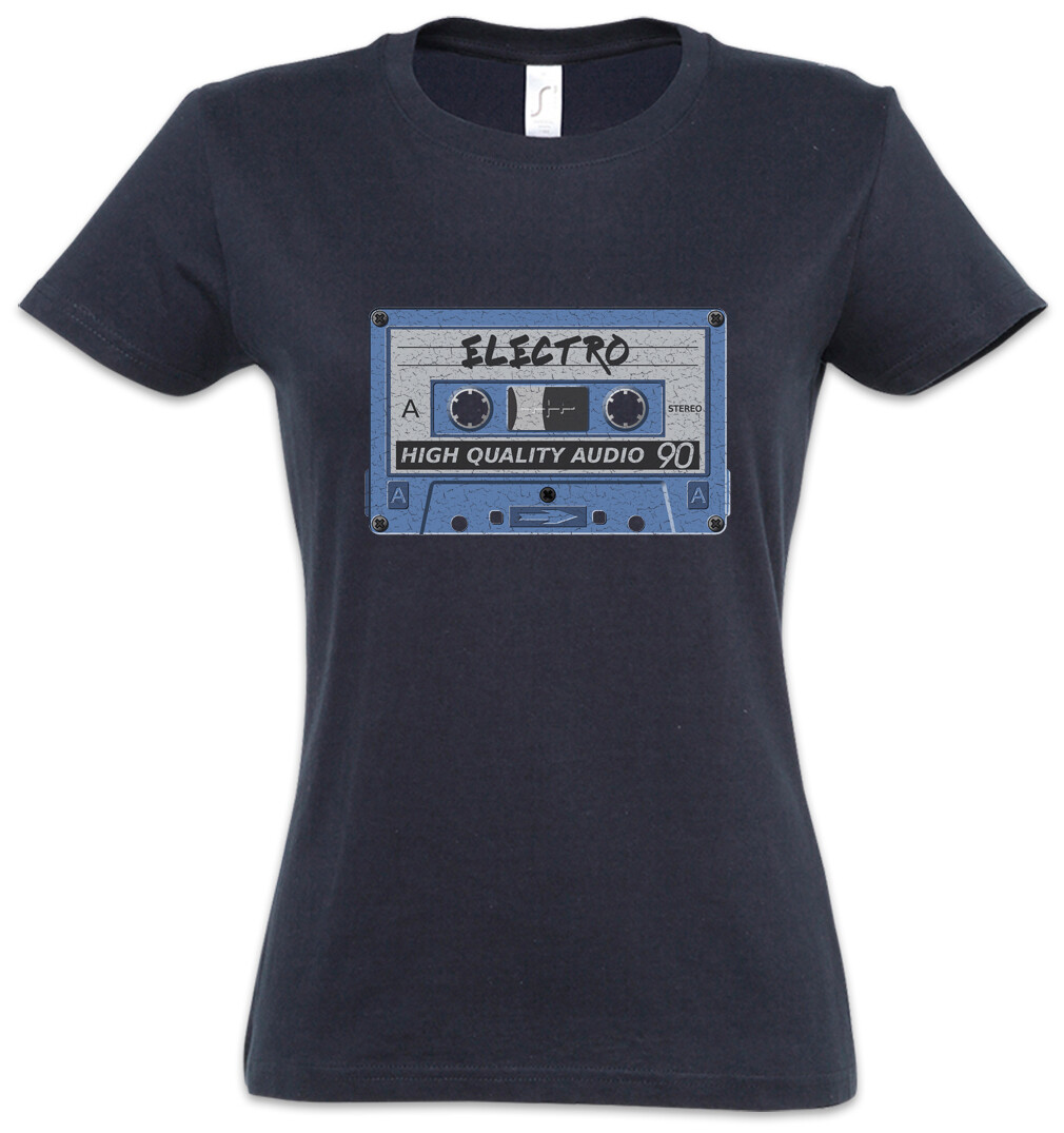Tape Electro Women T-Shirt Techno MC DJ Audio Wave Synthesizer Music Cassette