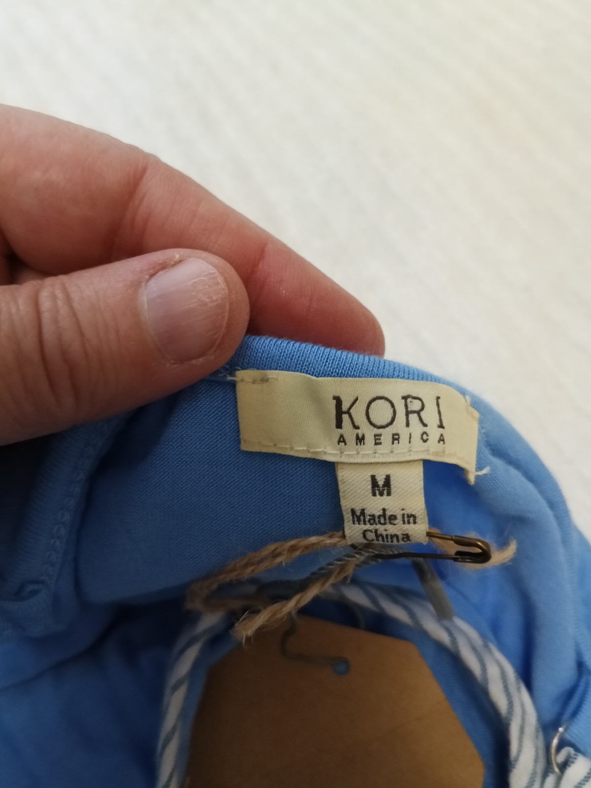 NWT Kori America Medium Tunic Tank Top Blue Sleeveless Woman M Blouse Z