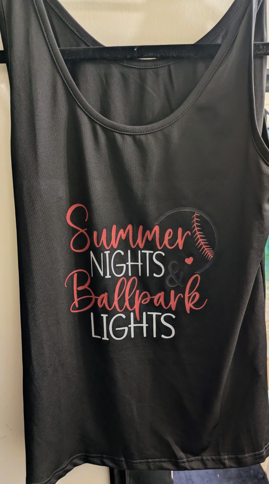 Mom Baseball Tank Top Spandex and Polyester Summer nights Ballpark lights