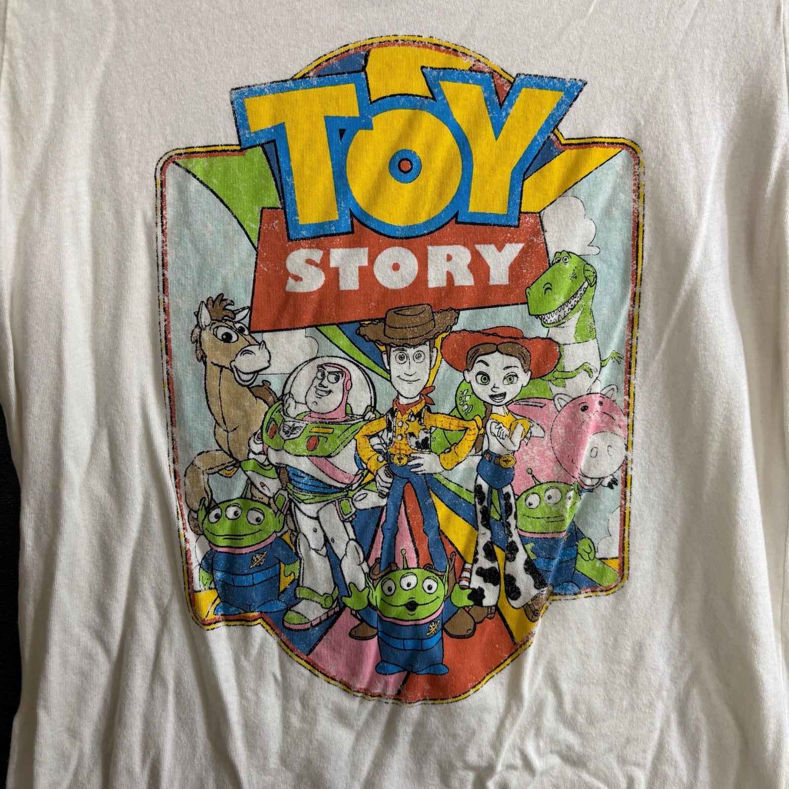 Disney Pixar Toy Story Graphic Tee Women’s M White Vintage Look Shirt Kidcore