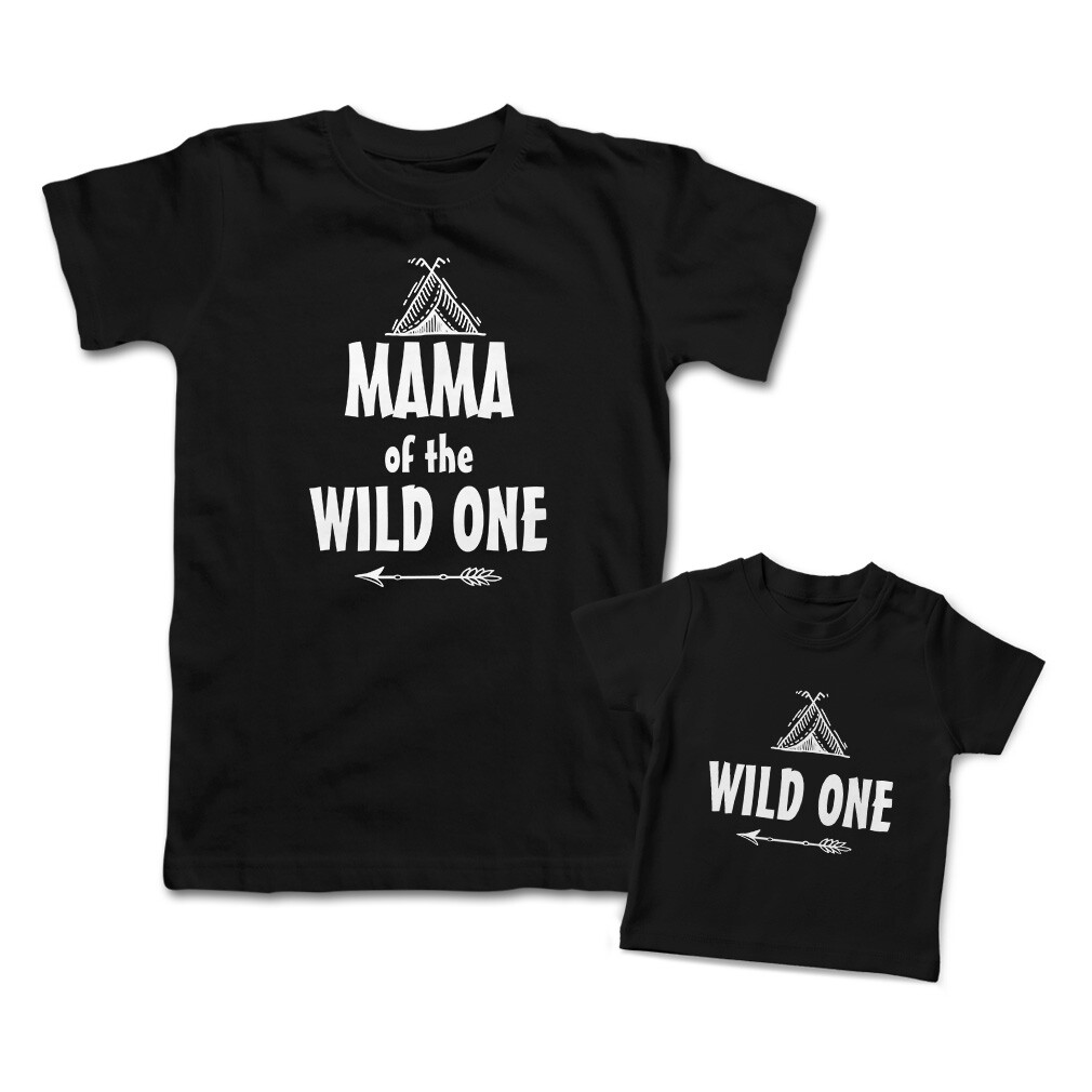 Mommy and Me Outfits Mama of The Wild 1 Tent Arrow Knit Cotton Match Clothes