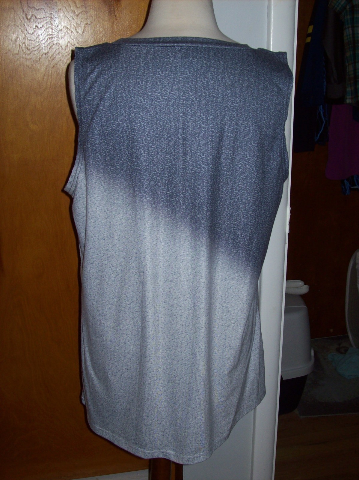 Womens Blue White Ombre Gradient JUST BREATH Dandelion Puff Ball Tank Top sz XL