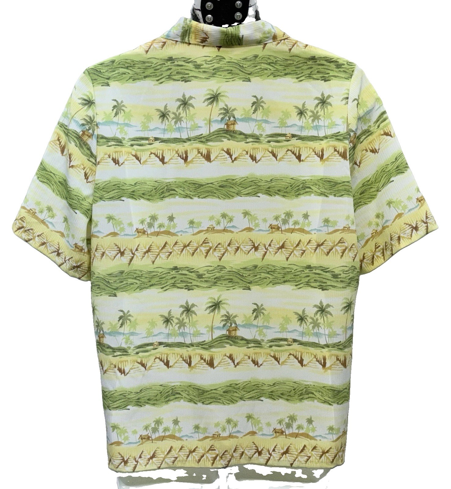 Alia Women Size 16 Button Up Short Sleeve Collared Top Tropical Hawaiian Print