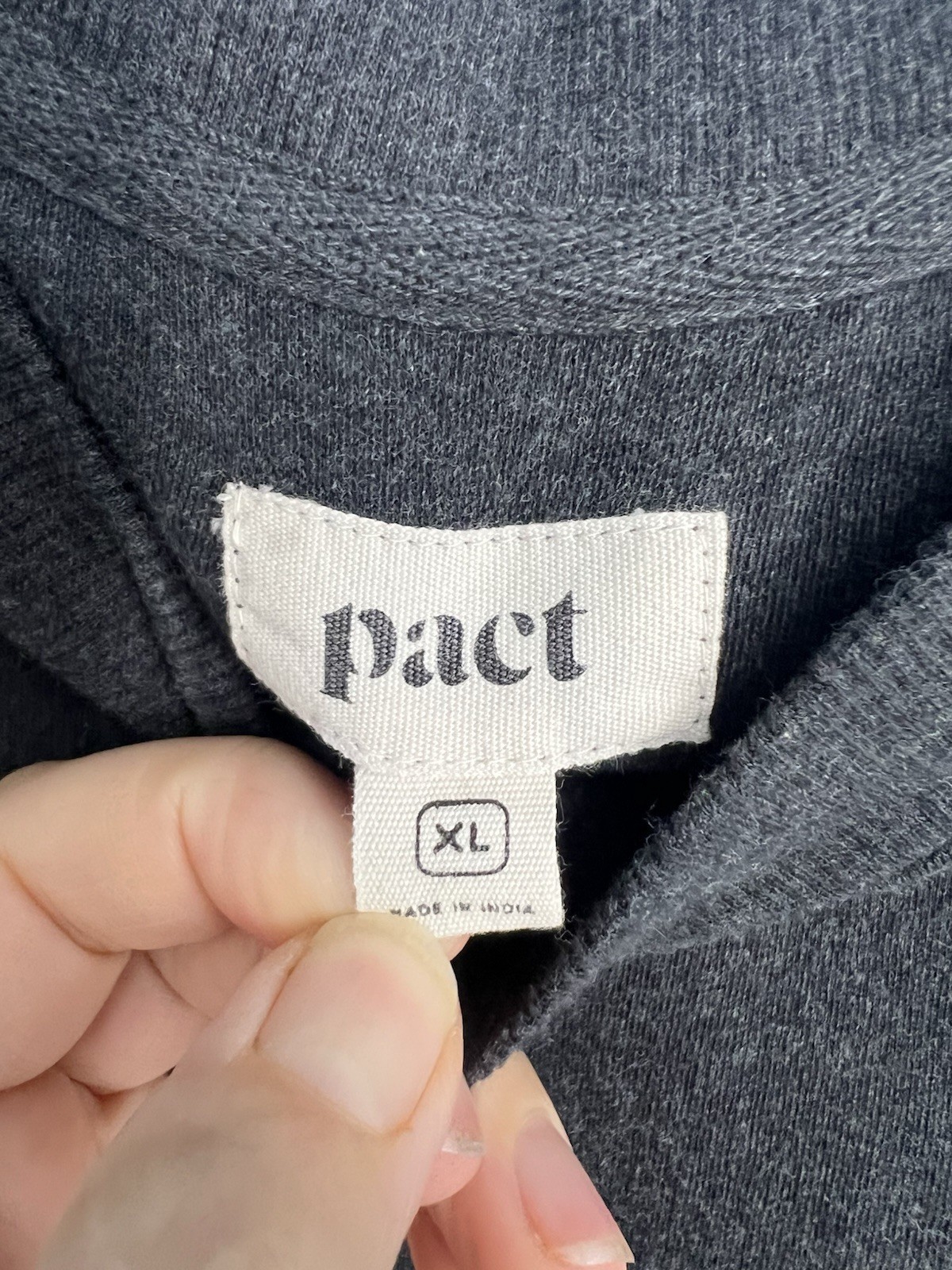 Pact Organic Cotton Airplane Mock Neck Tank Shell Women’s Size XL Charcoal