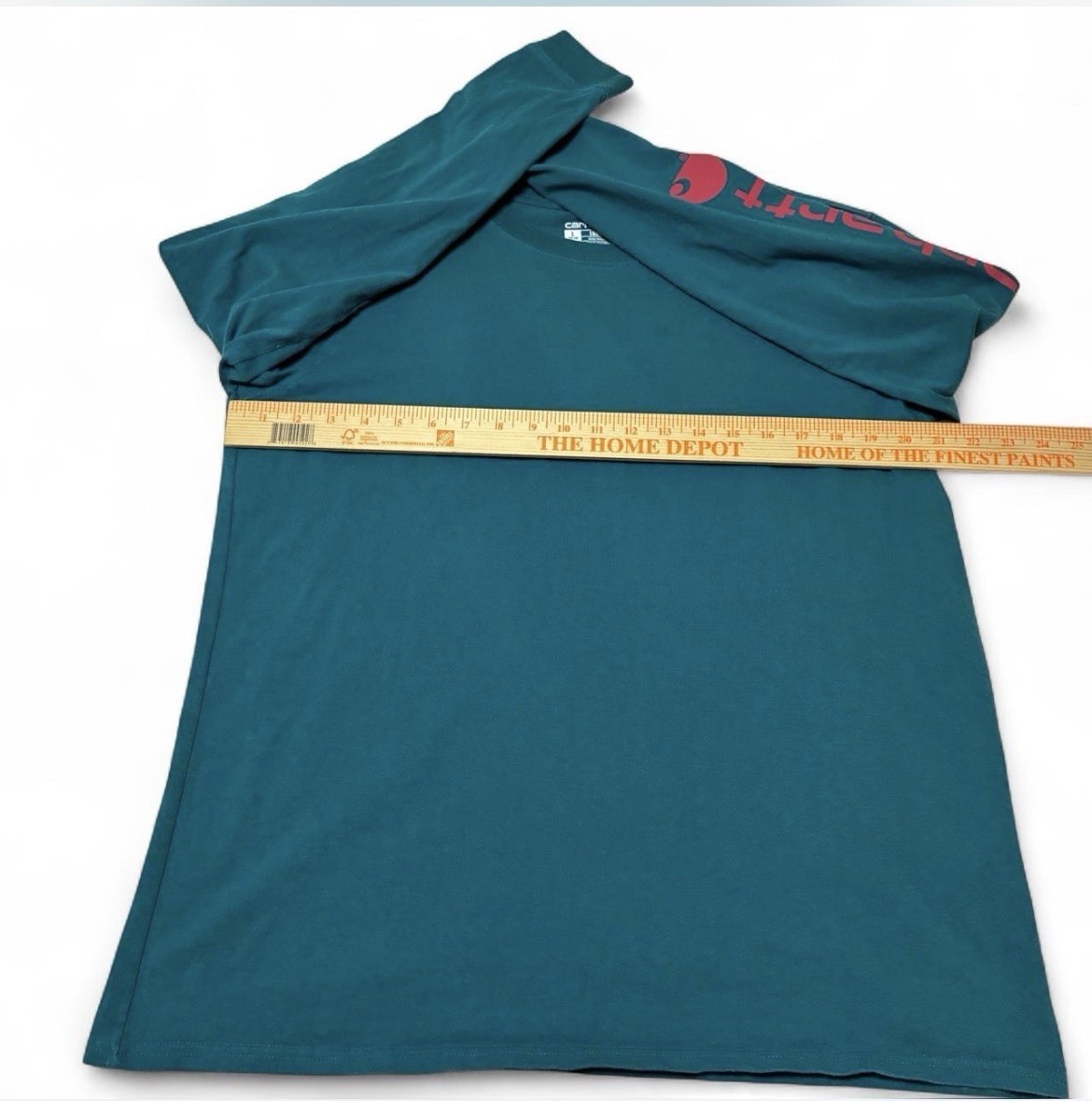 Carhartt Women’s Large Loose Fit Shirt Teal Green Long Sleeve Logo Gorpcore