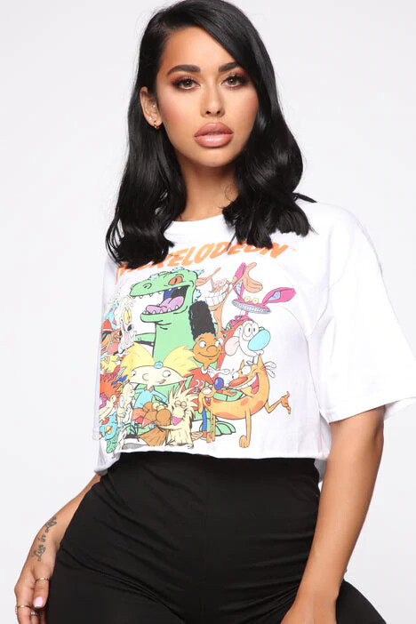 Women Junior’s Licensed Nickelodeon 90’s Squad Goals Retro Cartoon Top T-Shirt