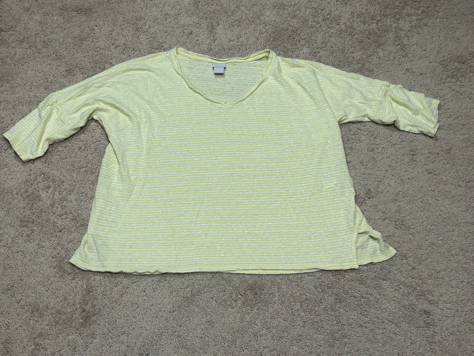 Chico’s Womens Shirt Sz 2 Multicolor Striped Lightweight Classic Casual Comfort