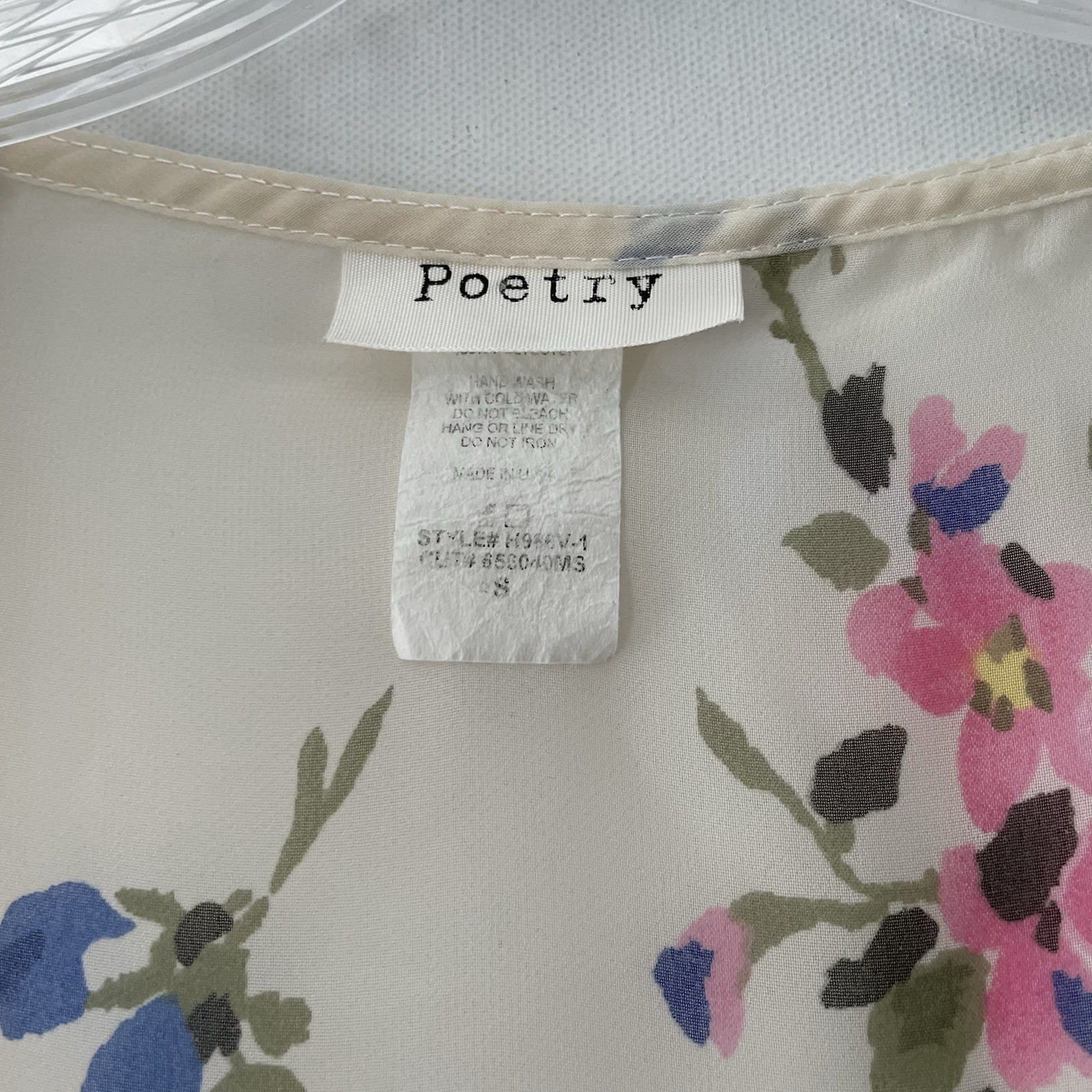 Poetry Kimono Open Cardigan Size Small Oversized Floral Boho Chiffon Cottagecore