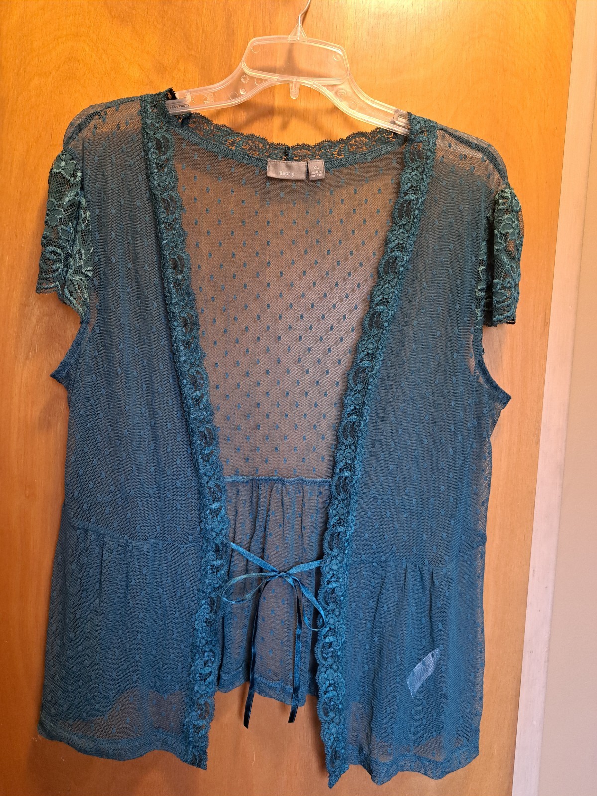 Apt 9 Dark Teal Lace Tie Front Overlay For A Cami. Size XL