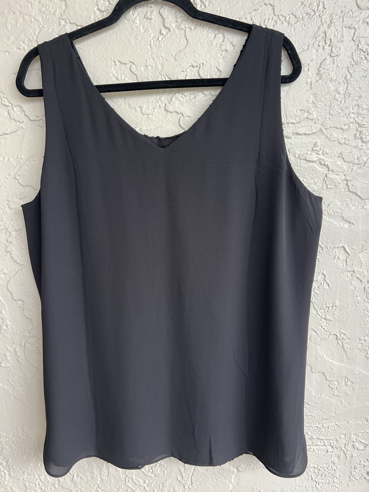 New Chico’s Tank XL Top Womens 3 Black Convertible Reversible Floral Jacquard.