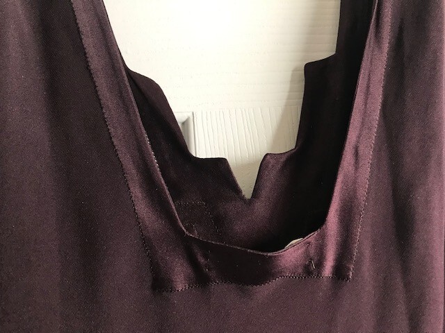 Renata, Crepe Silk Cami, Vintage, Hand Stitched Accents, Eggplant, 40/S/US 8