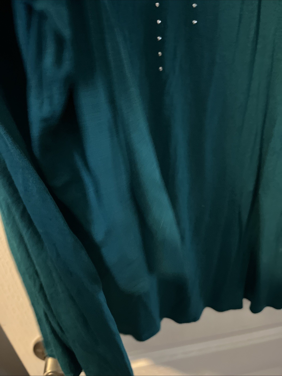 Apt 9 0x Tunic Long Sleeve With Embellishments. Green, 95 Rayon, 5 Spandex