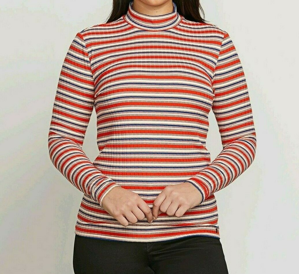 Volcom Junior’s Long Sleeve Mock Neck Tail Slide Shirt Size L