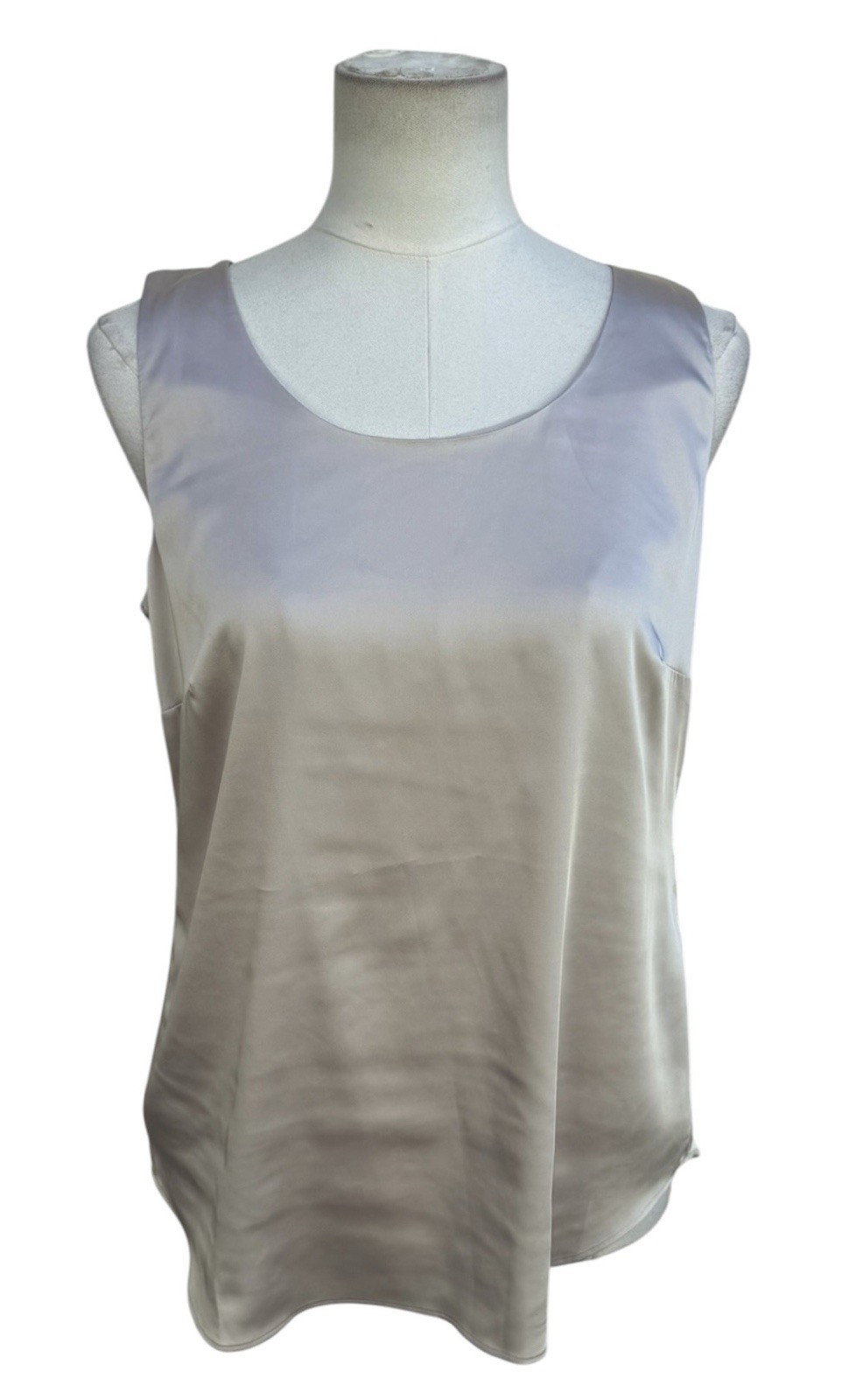 NWT Chico’s Satin Tank Top Oyster Shell Sleeveless Blouse Size 0 US 4/6 Beige