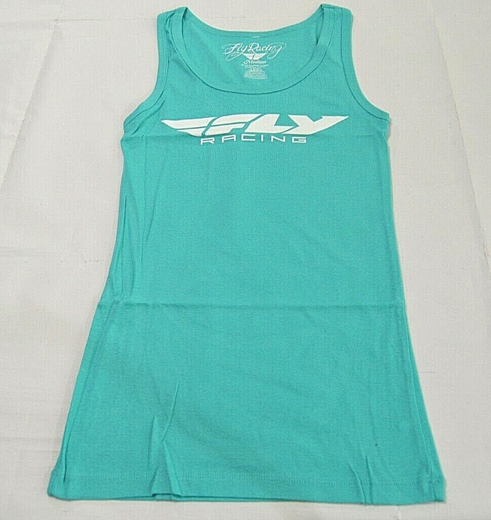 Fly Racing Womens Corporate Tank Top Shirt Sleeveless Turquoise Blue Size M NWOT