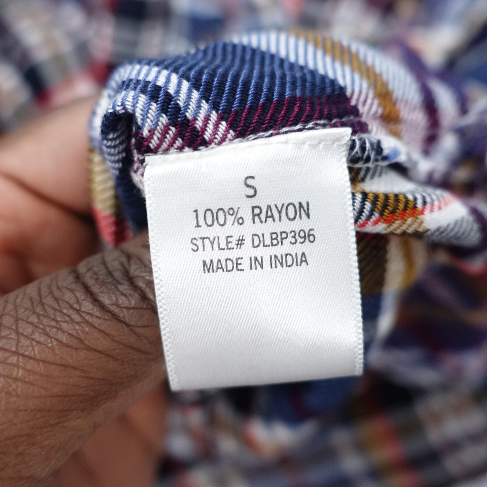 Harper Shirt Women’s Small Multicolor Plaid 100% Rayon Button Up Long Sleeve