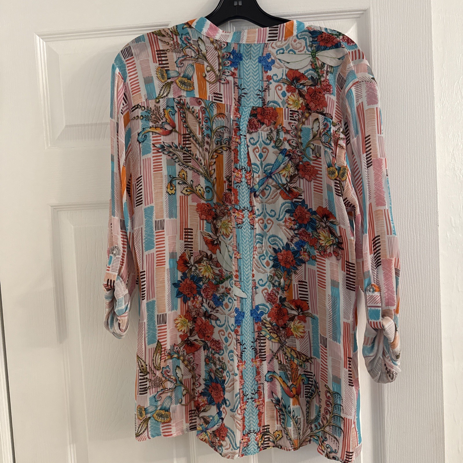 Shana Button Down 100%Silk Viscose Tunic Size M . Shana Summer Sale $25 BNWOT