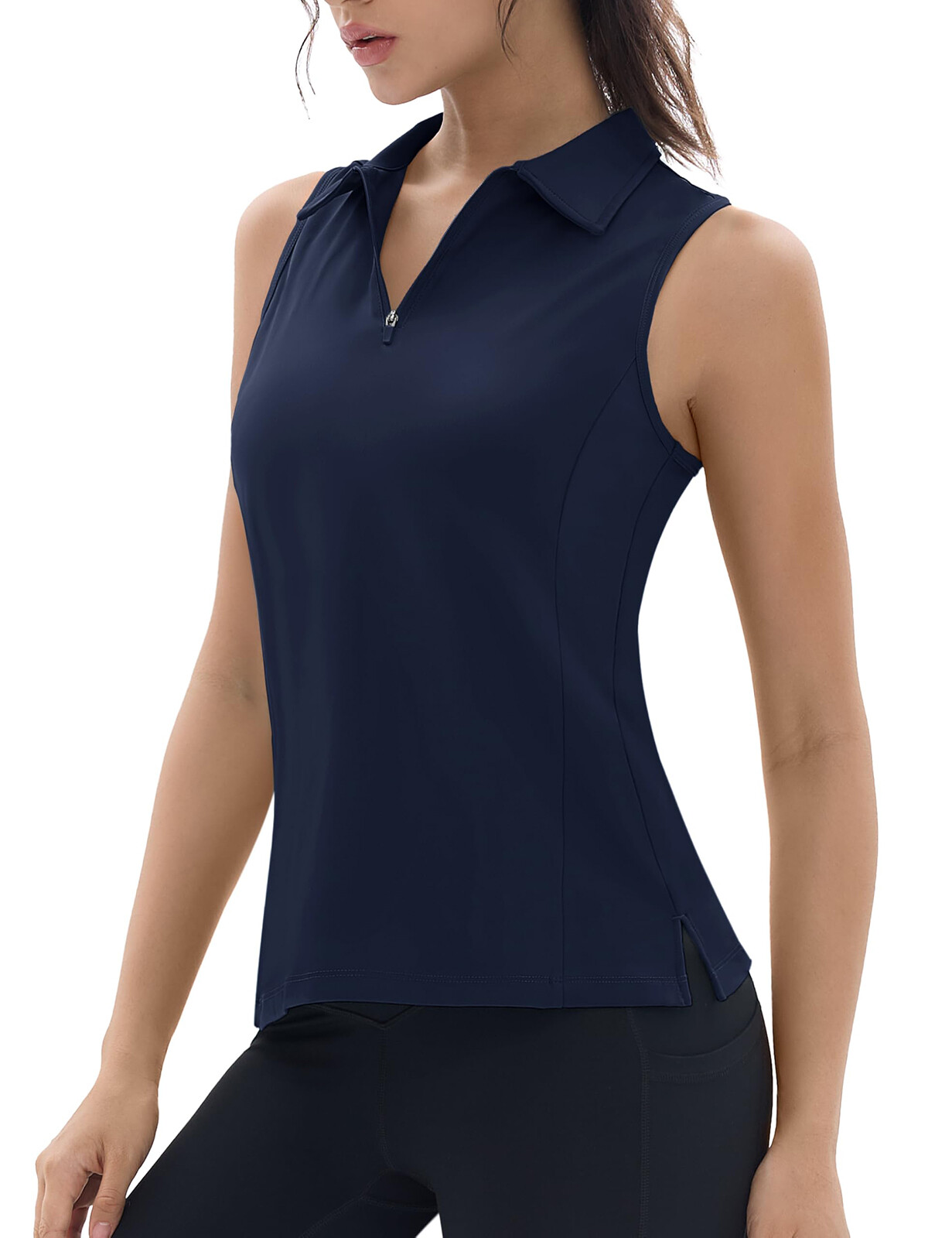 Womens Golf Shirts Sleeveless Racerback Polo Shirt UPF 50+ Workout Athletic Tank