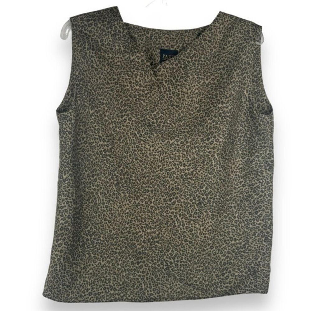 PAUW Amsterdam 100% Silk Leopard Print Top Size 2 Quiet Luxury Old Money Safari