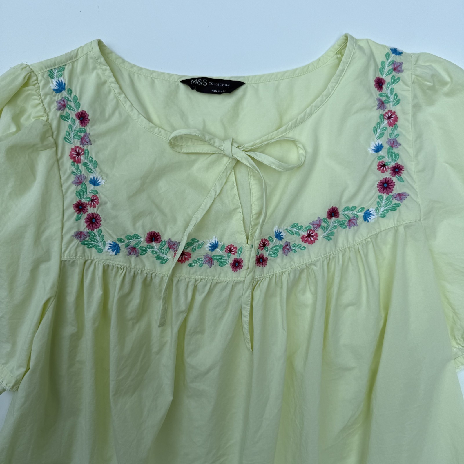 M&S Marks and Spencer Collection Embroidered Floral Oversized Blouse US 12