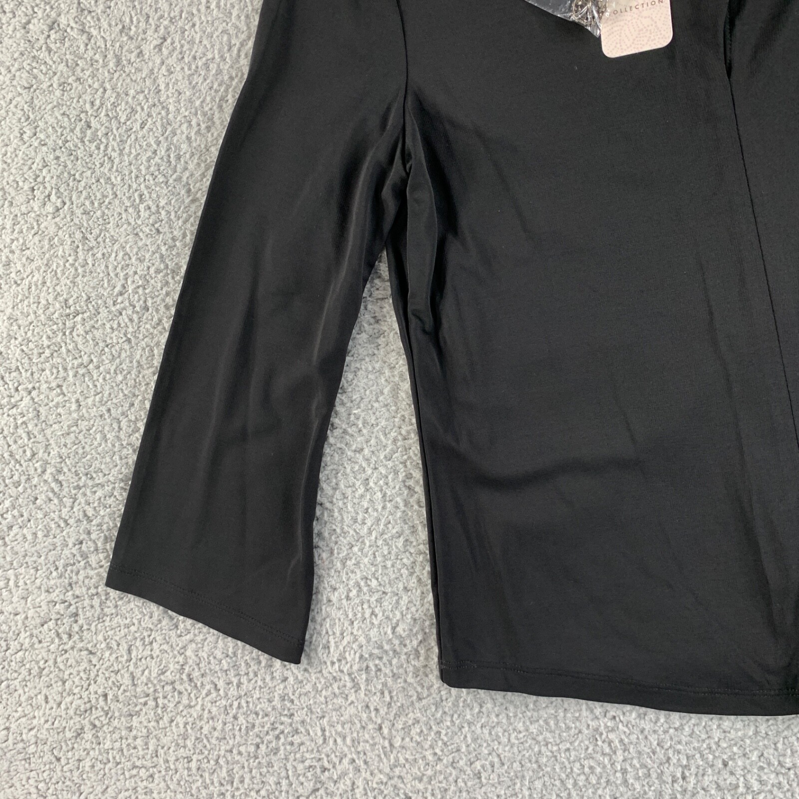 NWT Sigrid Olsen Top Womens Small Black Ingenue Blouse Jeweled Button Keyhole