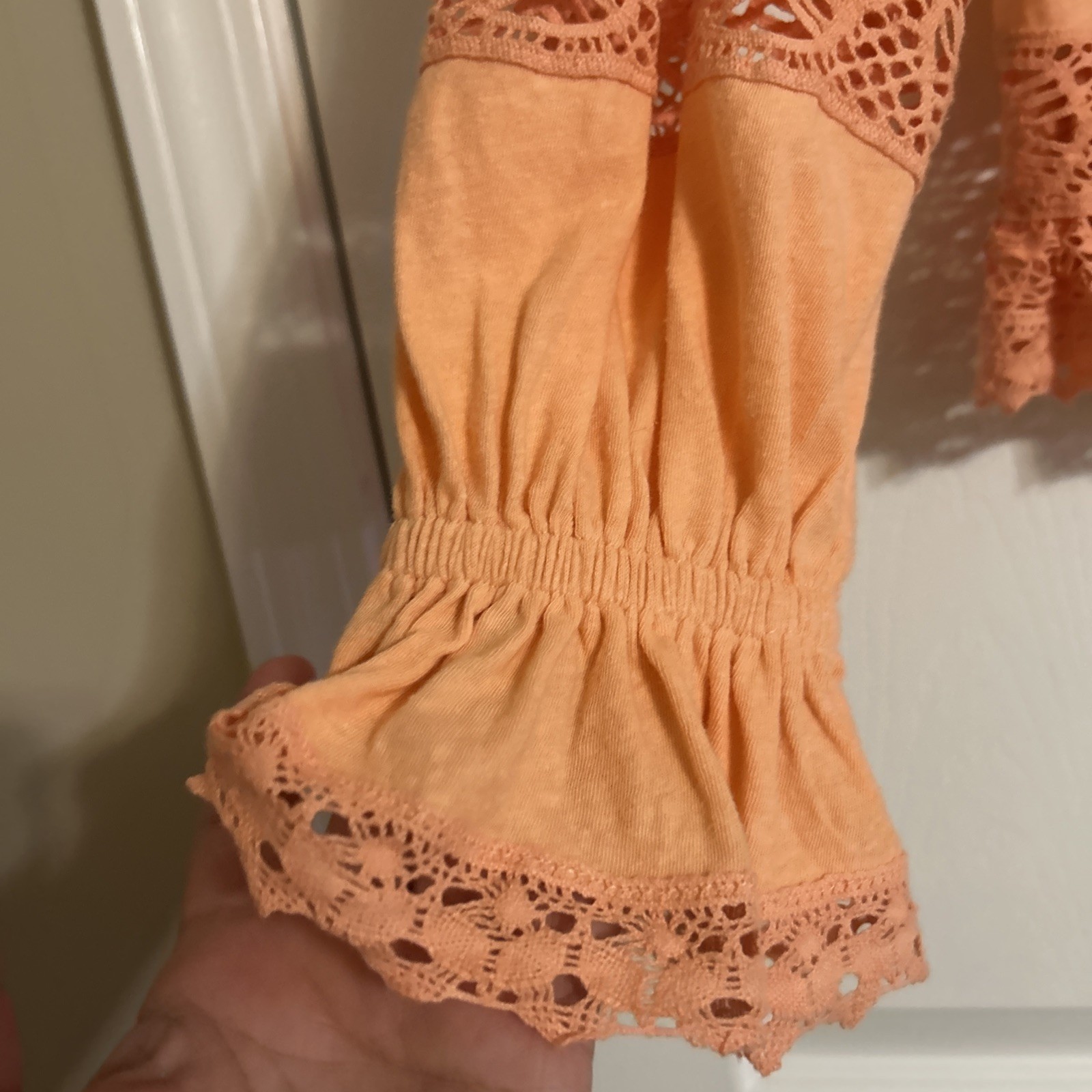 Free People Women’s Sweet Dream Blouse Top Coral Sz L