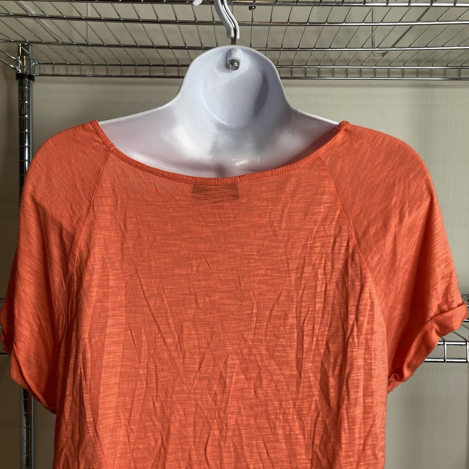 Hale Bob Women’s Orange Crochet Fringe Top Size L Boho Vibrant Hippie Festival
