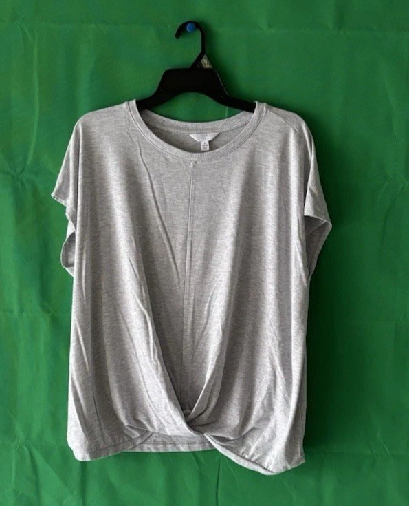 Women’s Time and Tru Casual Top XL Gray Lyocell/Polyester/Spandex