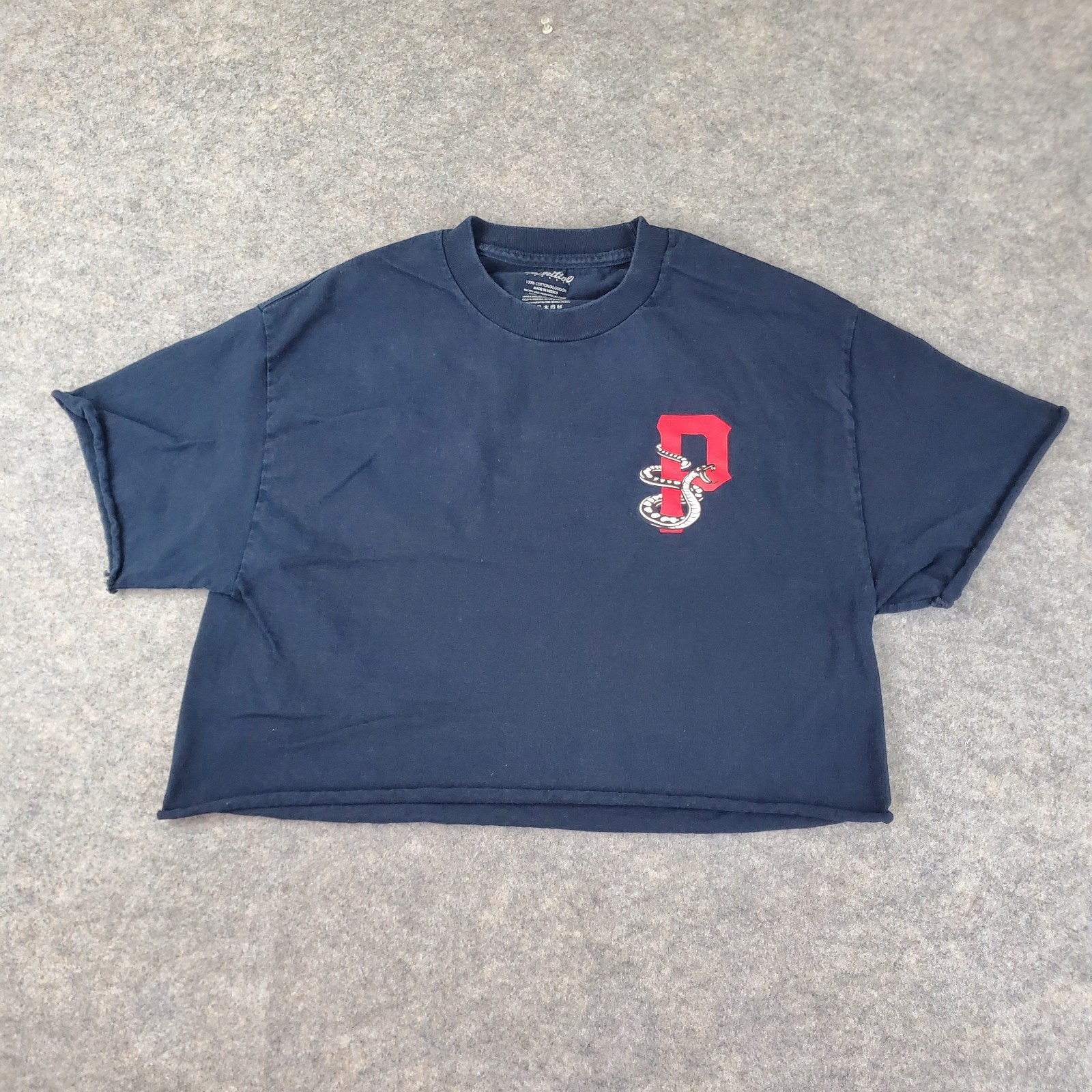 Primitive Shirt Women Large Black Crew Neck Short Sleeve Graphic Cropped Stretch