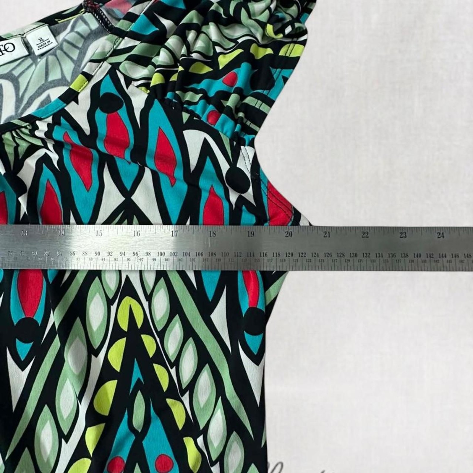 Boho Chic Vibrant Colorful Patterned Blouse