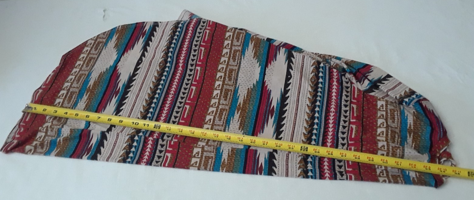 High Low Indian Theme V-Neck Quarter Sleeve Woman Size M Top NEW