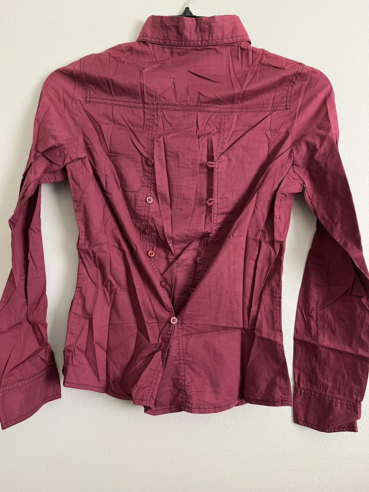 Murmur Womens Size Small Top Marroon Button Front Long Sleeve Outdoors