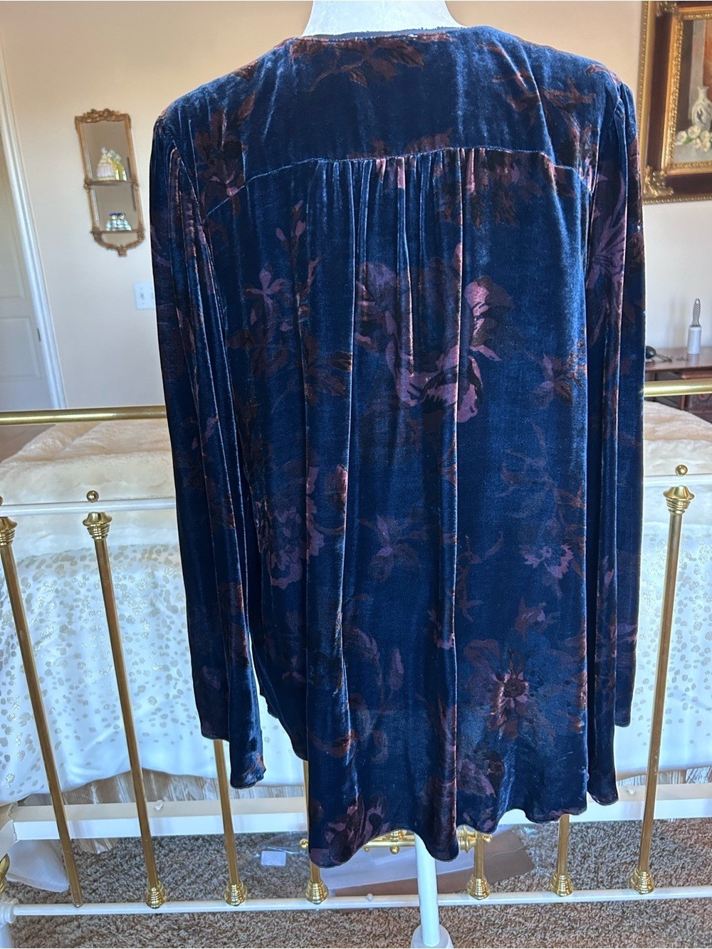 Sundance Embroidered Velvet Long Sleeve Top
