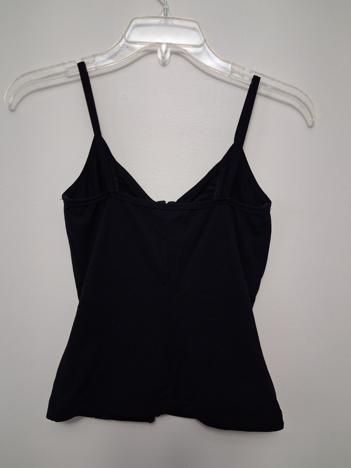 Vtg Y2K XOXO Black Corset Tank Top M Ruched Hook & Eye Ruffle Cami Whimsygoth