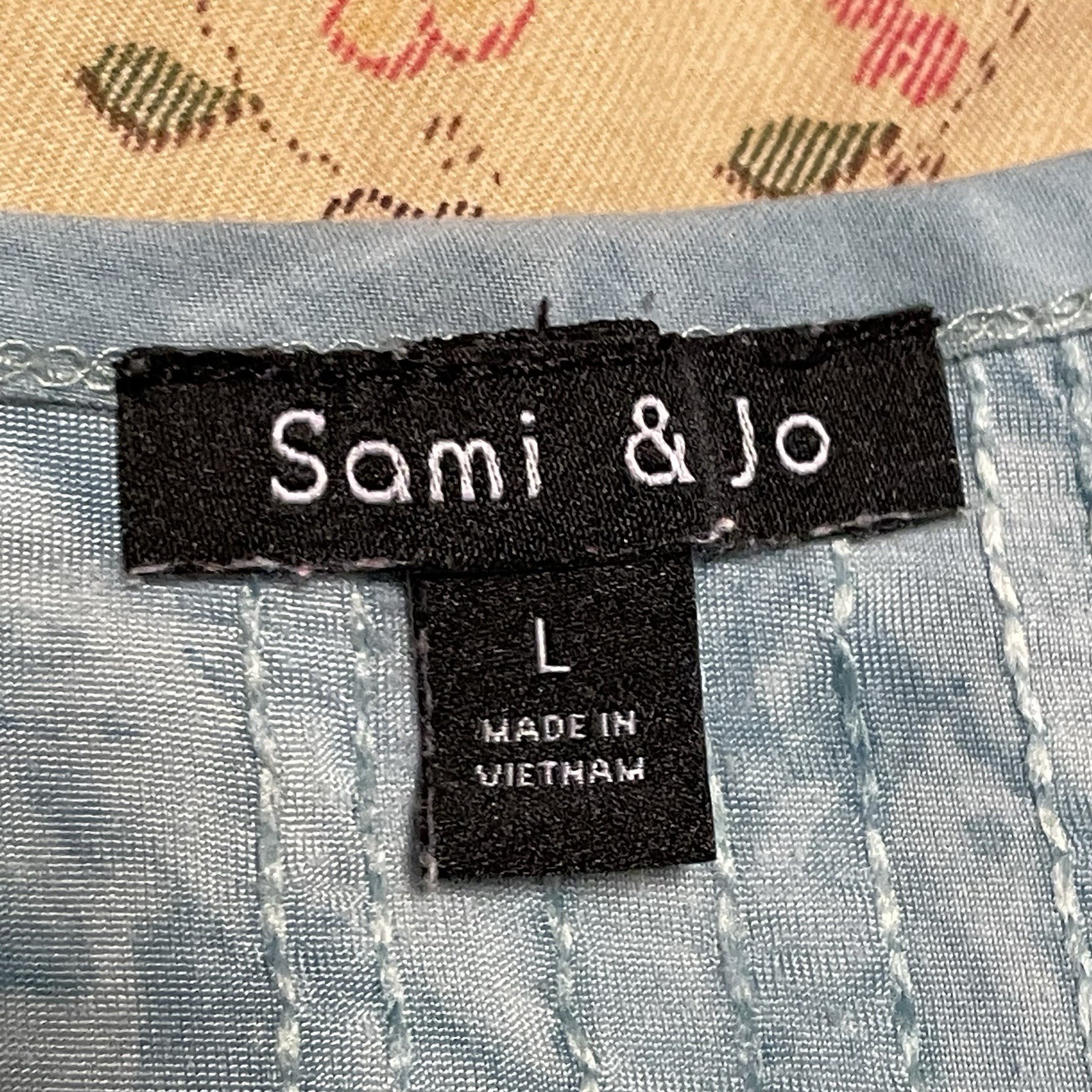 Sami & Jo Blouse Woman’s Large Sage Green Sequins Textured Fairy Boho Festival