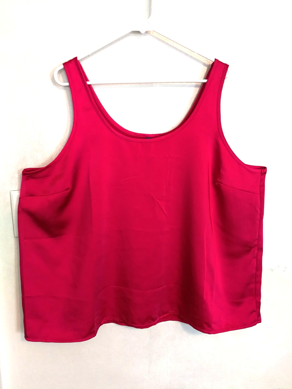 Old Navy Womens Satin Tank Top XXL Deep Pink Berry Blouse Shirt Outdoors Boho