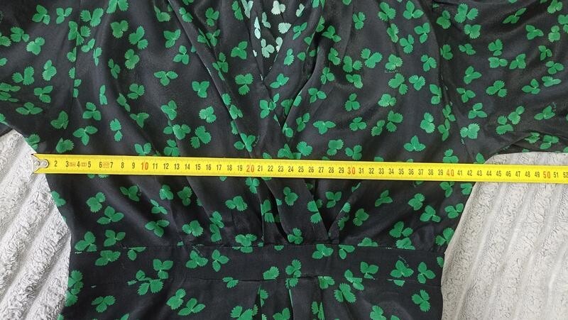 The Kooples Silk Blend Floral Blouse Size S Black Green Long Sleeve Designer Top