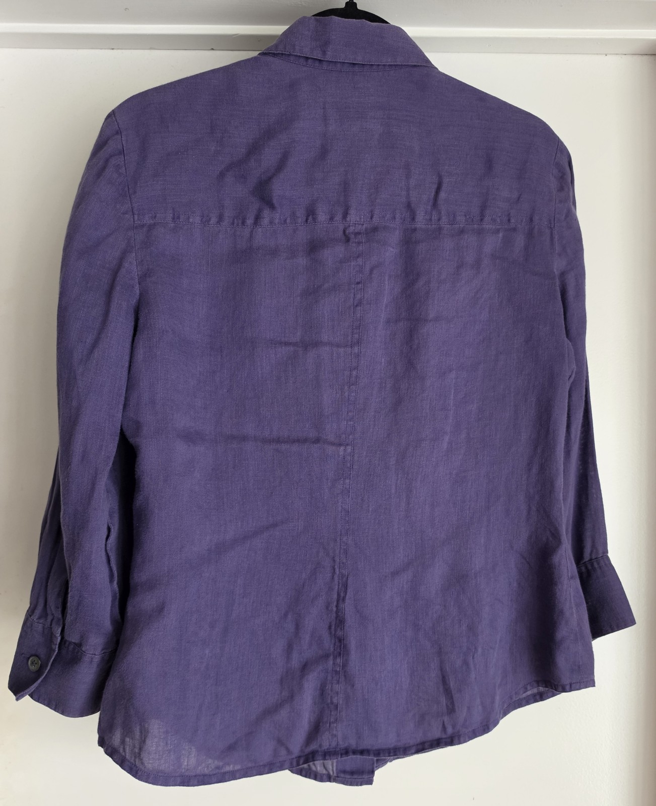 Linda Allard Ellen Tracy Shirt Size 8 Purple Linen Womens Breathable Lightweight