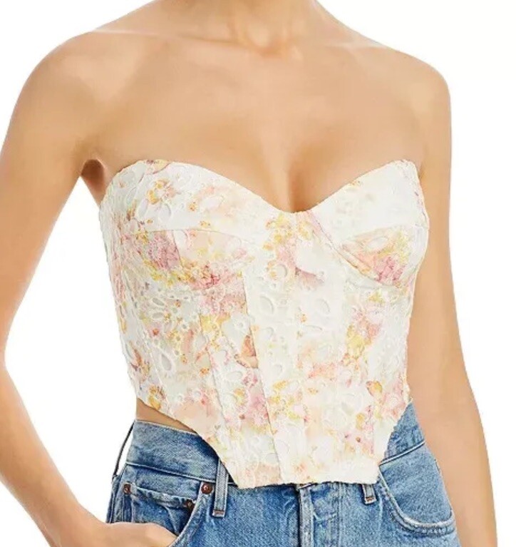 Bardot L50422 Womens Sunny Lila Underwire Bustier Cropped Top Size M/US 6