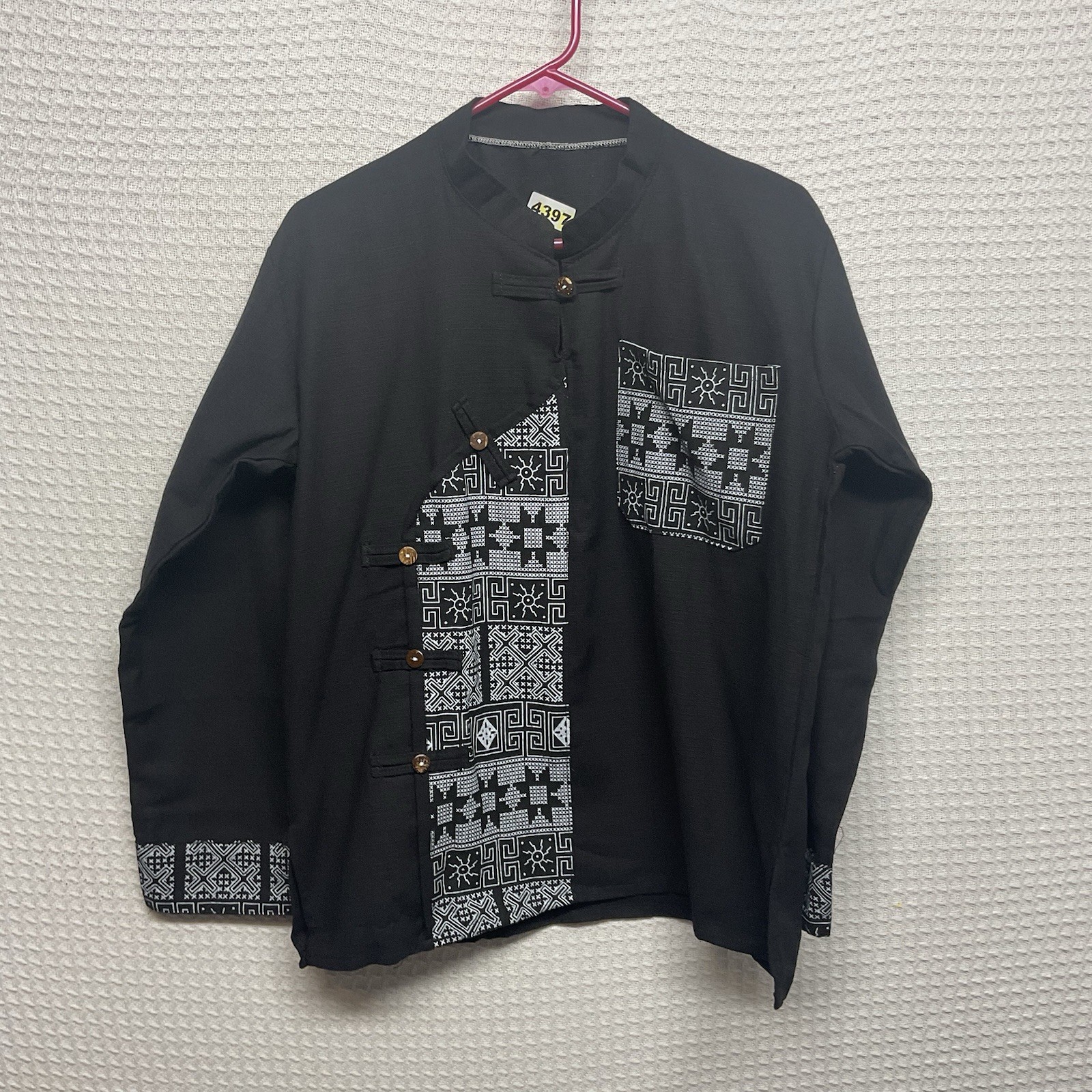 Oriental Vintage Thai Lanna Traditional Men’s M Shirt Northern Local Folk Design