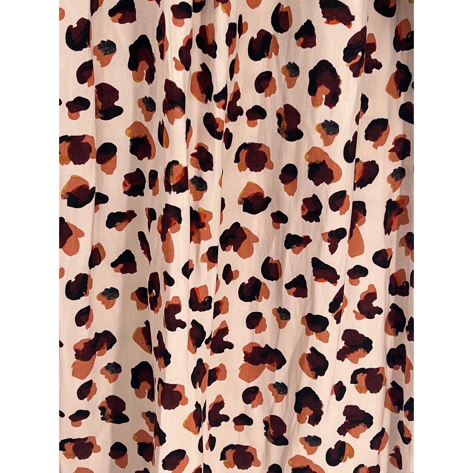 Philosophy Republic Clothing Leopard Print Ruffle Sleeve Blouse Tan Brown Small