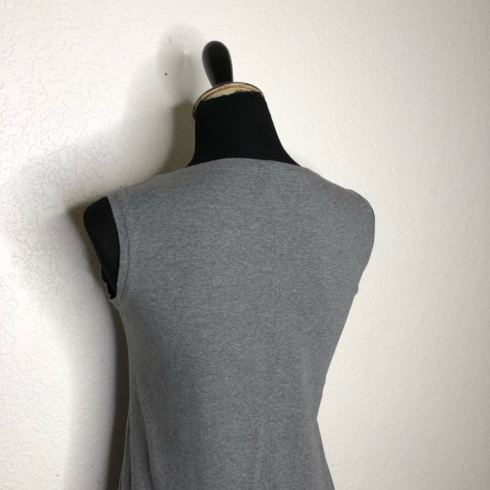 Eileen Fisher gray sleeveless organic cotton knit tunic top size PP or Petite XS