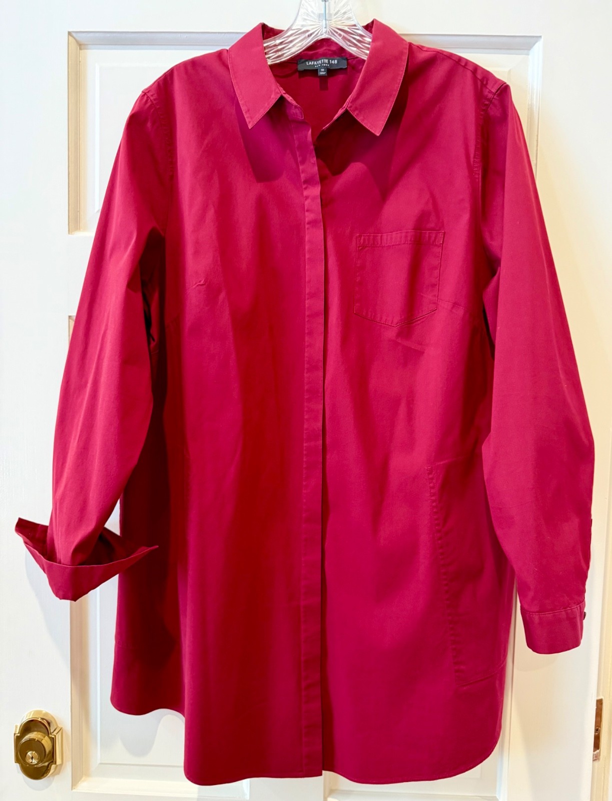 Lafayette 148 New York Burgundy Tunic Top 1X- Gently Used EXCELLENT Condition