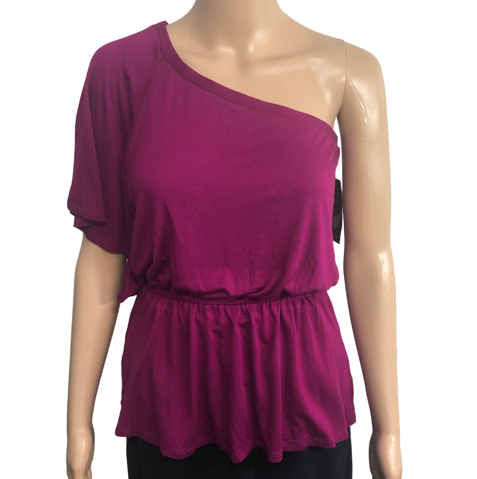 NEW Ella Moss Toga Top Sz Small NWT $70 Magenta Jersey Stretch