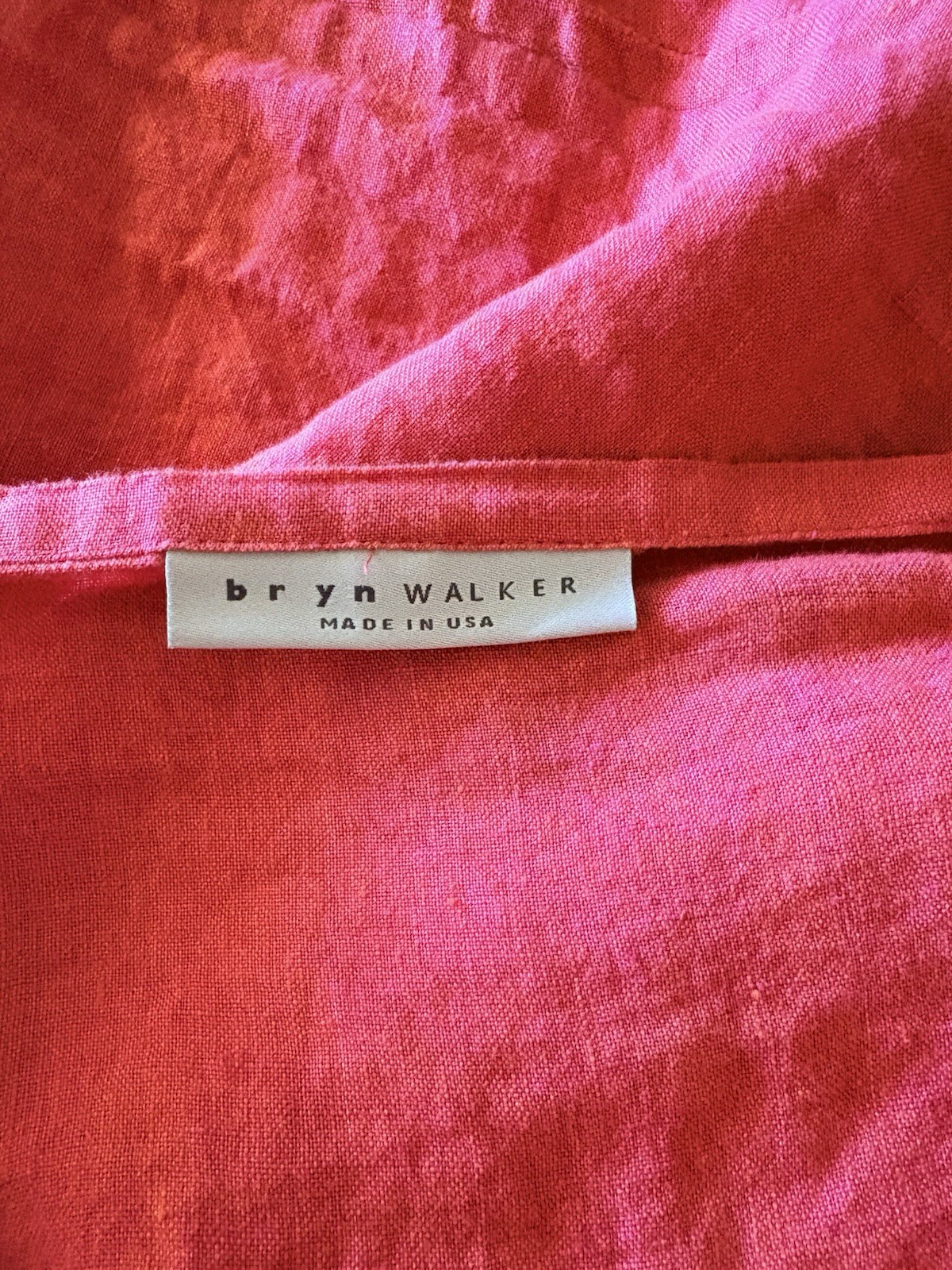 Bryn Walker 100% Linen Open Waterfall Cardigan Sz 3x Coral Pink Flowy Lagenlook