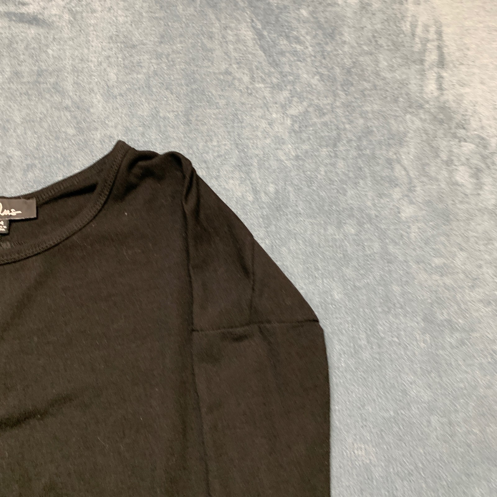 Lulus Blouse Top Womens Medium Black High-Low Hem Summer Long Sleeve Back Zip