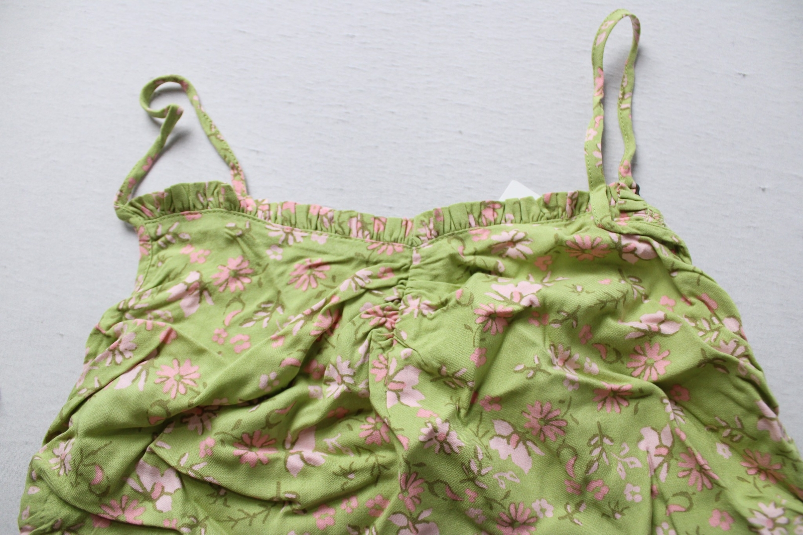 Abound Women’s Side Cinch Crop Tank Top AC2 Green Devon Floral Size XS NWT