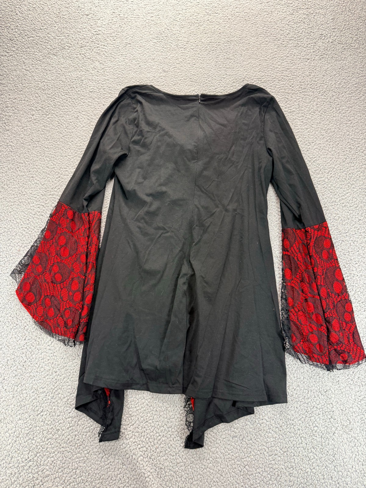 Unbranded Womens Halloween Vampire Lace-Up Flare Sleeve Top Black Red Size 1XL