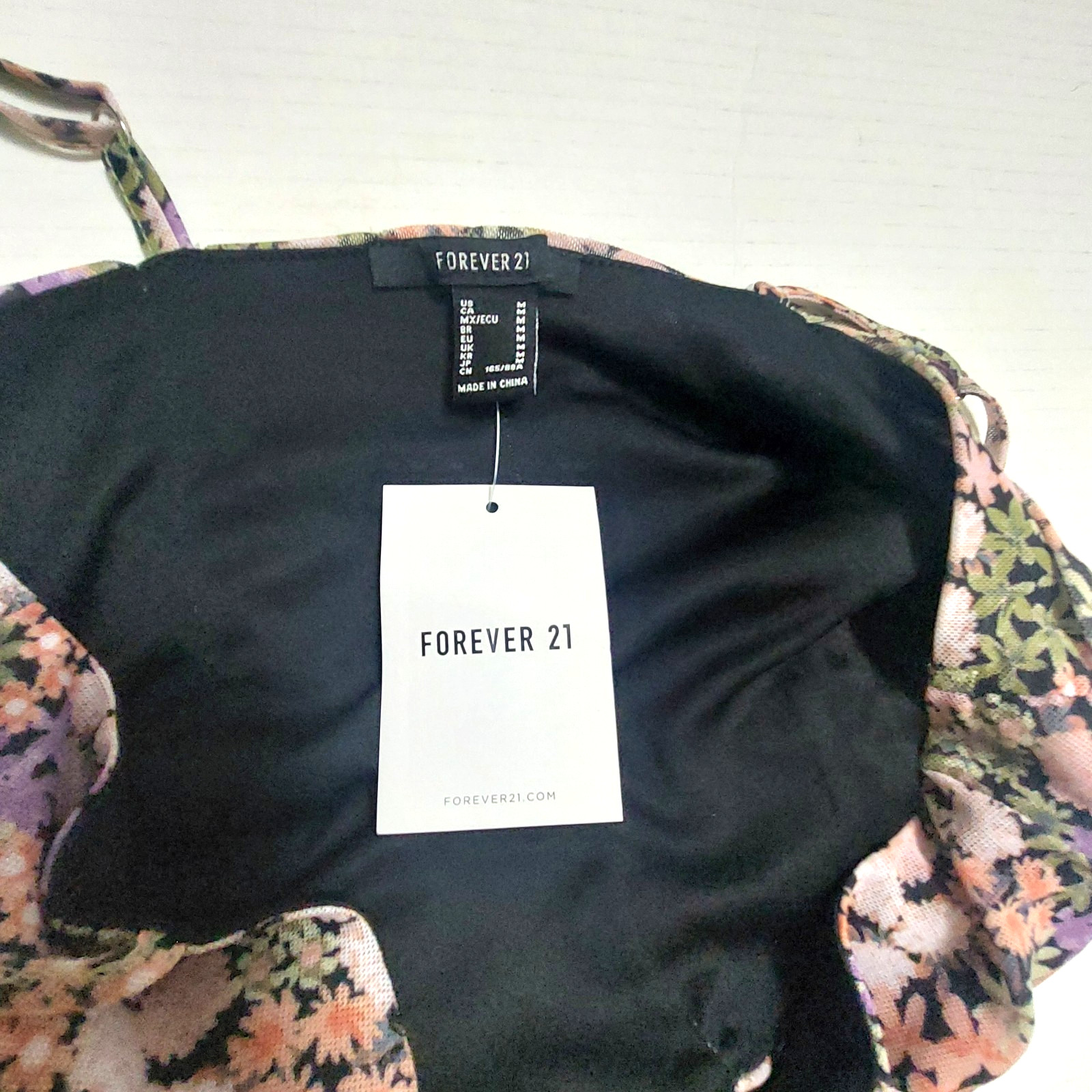 Forever 21 Tank Womens Junior Medium Cropped Top Adjustable Straps Ruched NEW