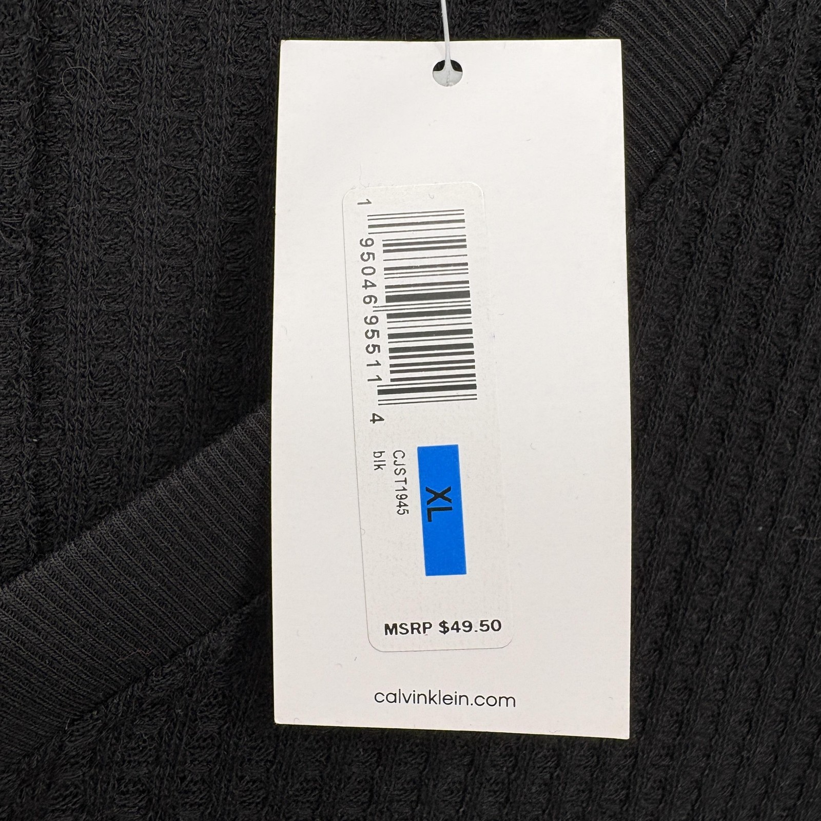 Calvin Klein Jeans Shirt Womens XL Black V-Neck Raglan Long Sleeve Thermal NWT